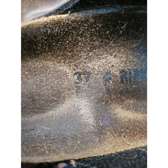 Birkenstock Black Leather Sandals Size 37/7 - Picture 10 of 10